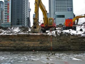 Excavation work at the Queen's Wharf site, downtown Toronto.