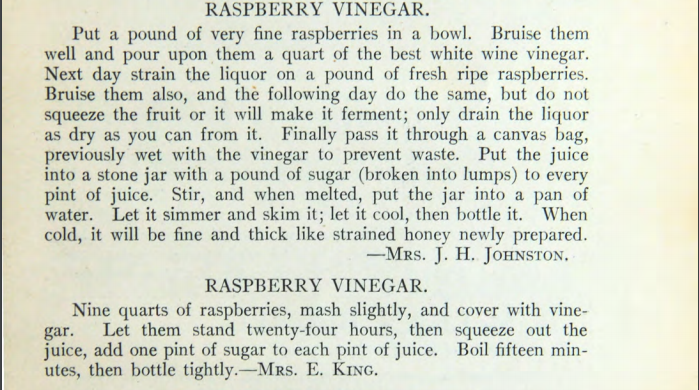 historical recipe raspberry shrub culinary landmarks cultural heritage