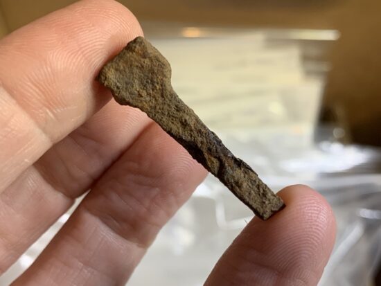 A horseshoe nail